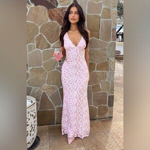 Pink and white Maxi dress